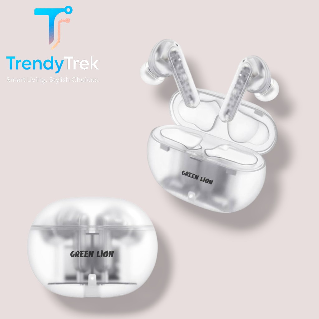 Green Lion Transparent Pro 2 Wireless Earbuds – ANC | 7H Playback | ENC Mic - Image 2