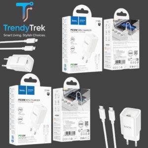 Hoco C148A PD30W Mini Fast Charger – Single Port USB-C (2 Variants with Cable)