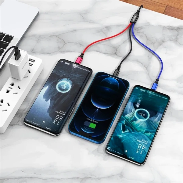Kakusiga 3-in-1 Fast Charging Cable – 1.2m, 3A, Braided - Image 6