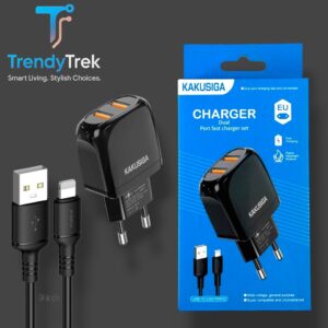 Kakusiga KSC-694 Xuansu Series Dual Port Fast Charger Set – USB to Lightning