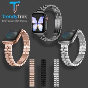 Metal Link Watch Band for Apple Watch (41/40/38 mm) – Black, Silver, Rose Gold