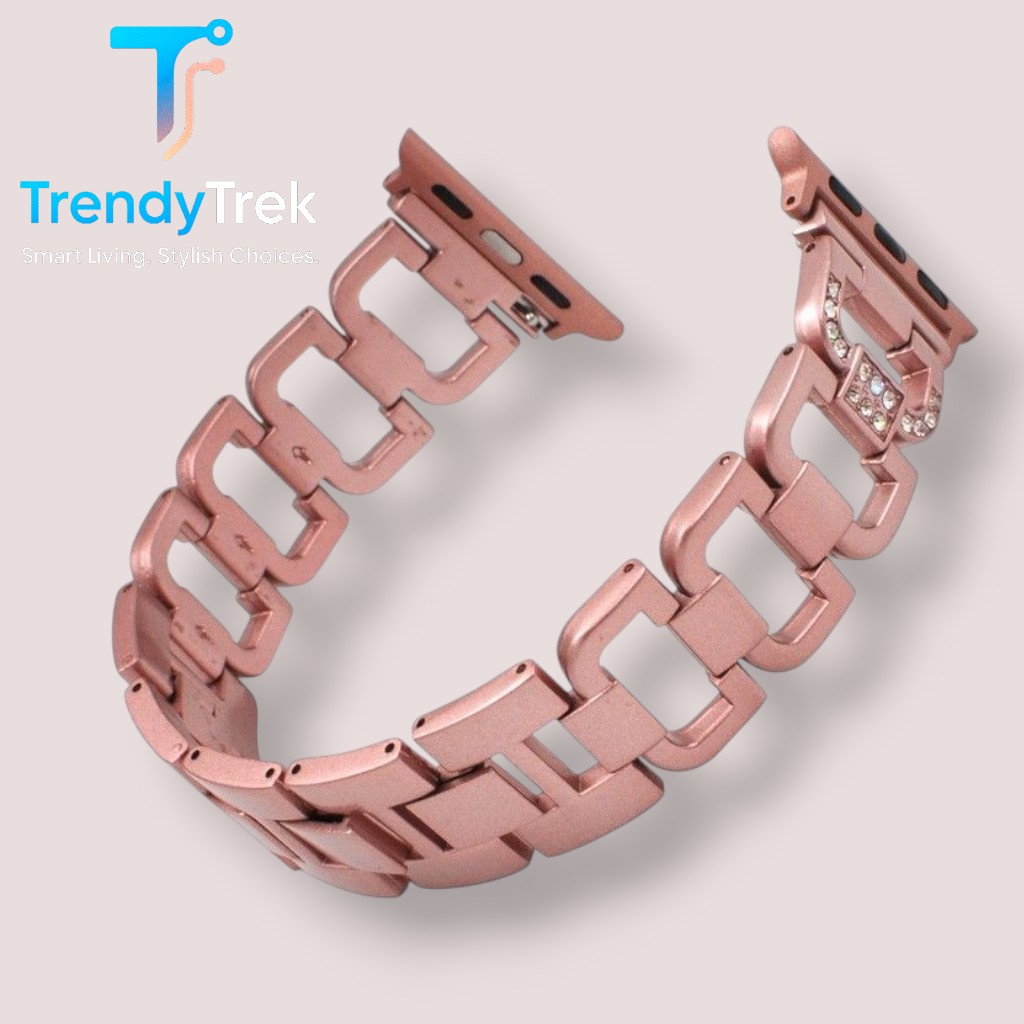 Rose Gold Strass Link Apple Watch Band (42/44/45mm) - Image 2