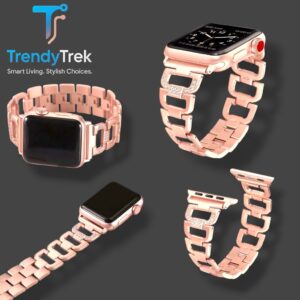 Rose Gold Strass Link Apple Watch Band (42/44/45mm)