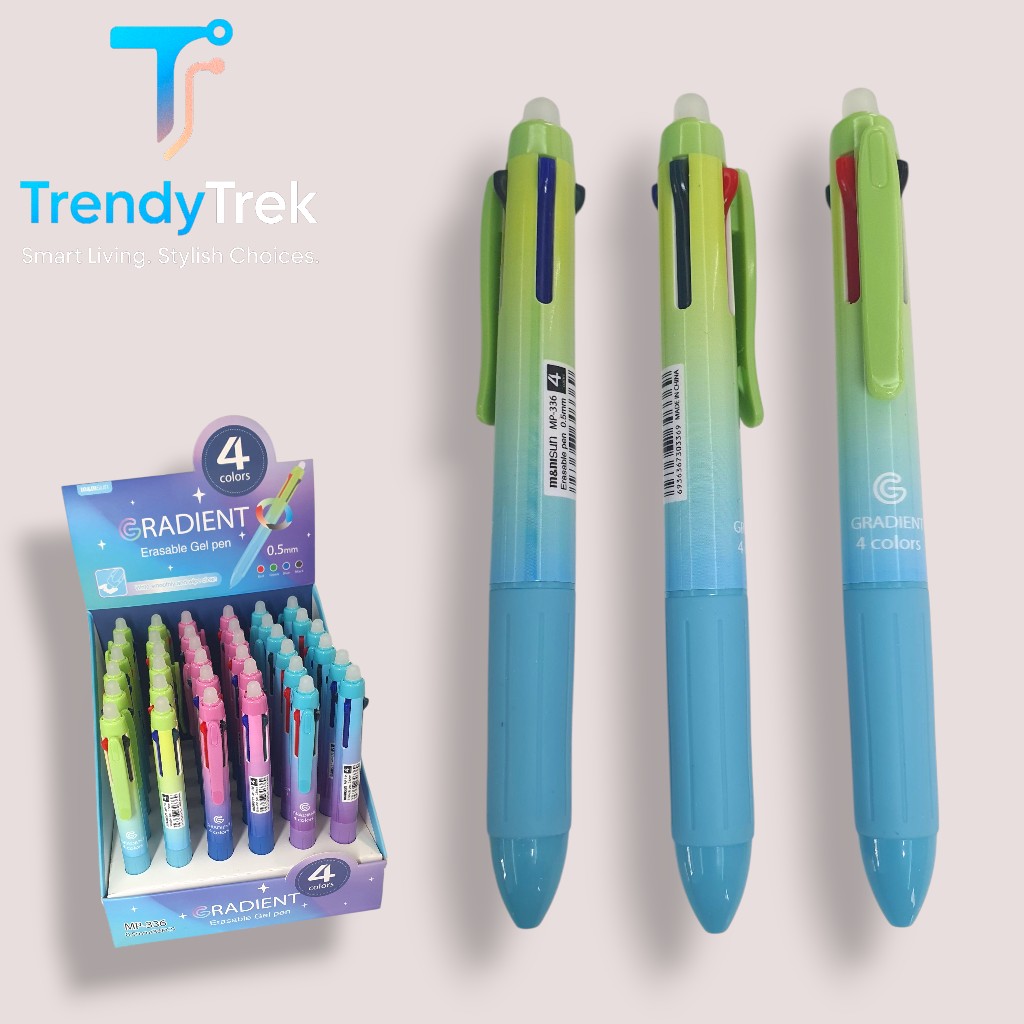 Gradient Erasable Gel Pen – 4 Colors in 1 – 0.5mm (Green / Pink / Blue) - Image 4