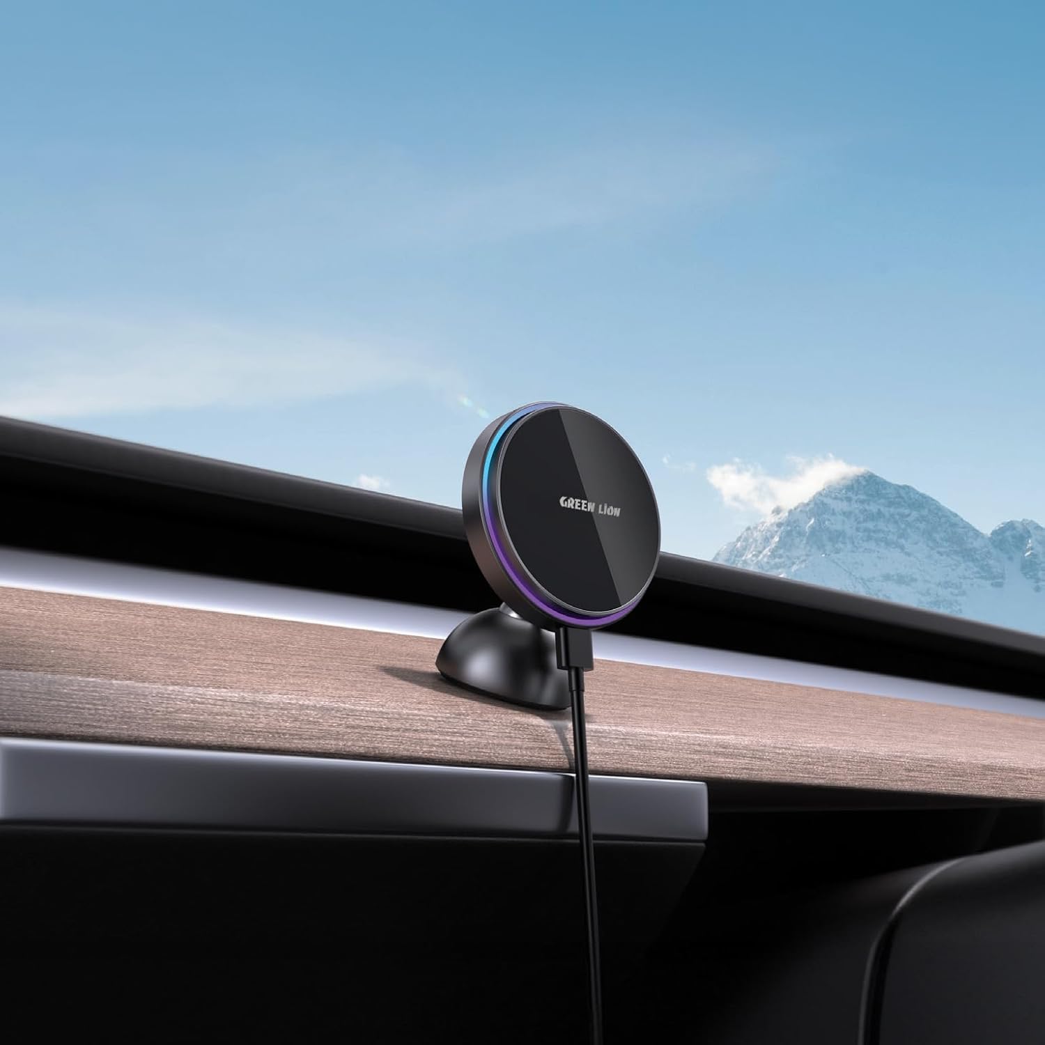 Green Lion MagPrime Car Charger Holder – 15W Fast Charging – RGB Light - Image 4