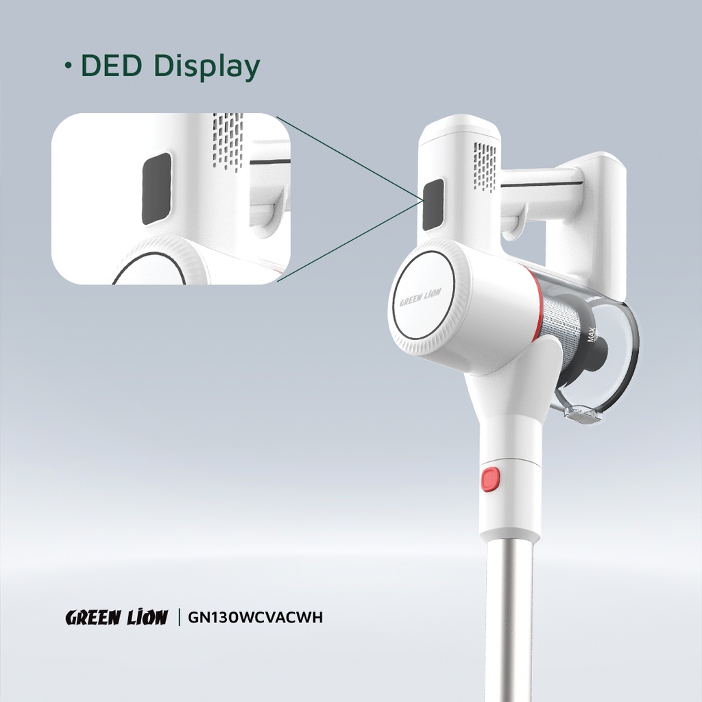 Green Lion Turbo Vacuum Cleaner – 130W – Cordless Handheld & Stick – White - Image 6