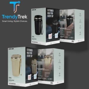 Green Lion Vacuum Mug 380ml Stainless Steel Insulated Bottle – Black / Beige