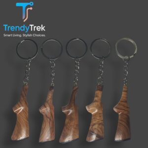Handmade Wooden Hunter Keychain – Rustic Natural Wood Design