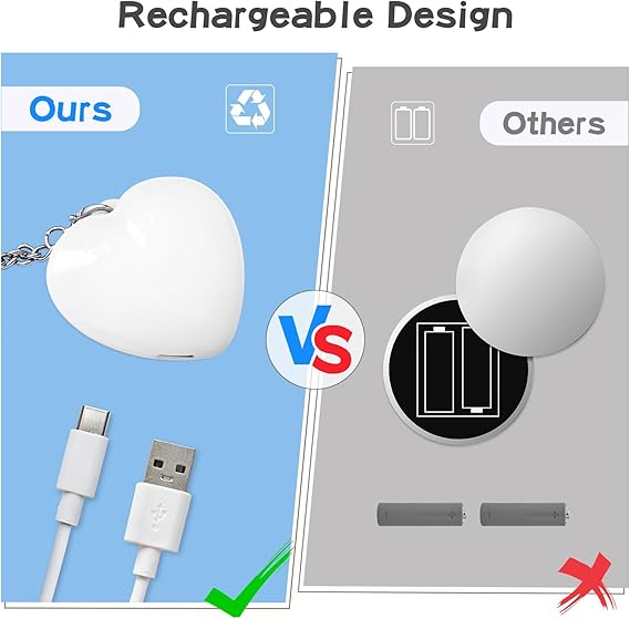 Rechargeable Purse & Backpack LED Touch Light – Heart Shaped - Image 5