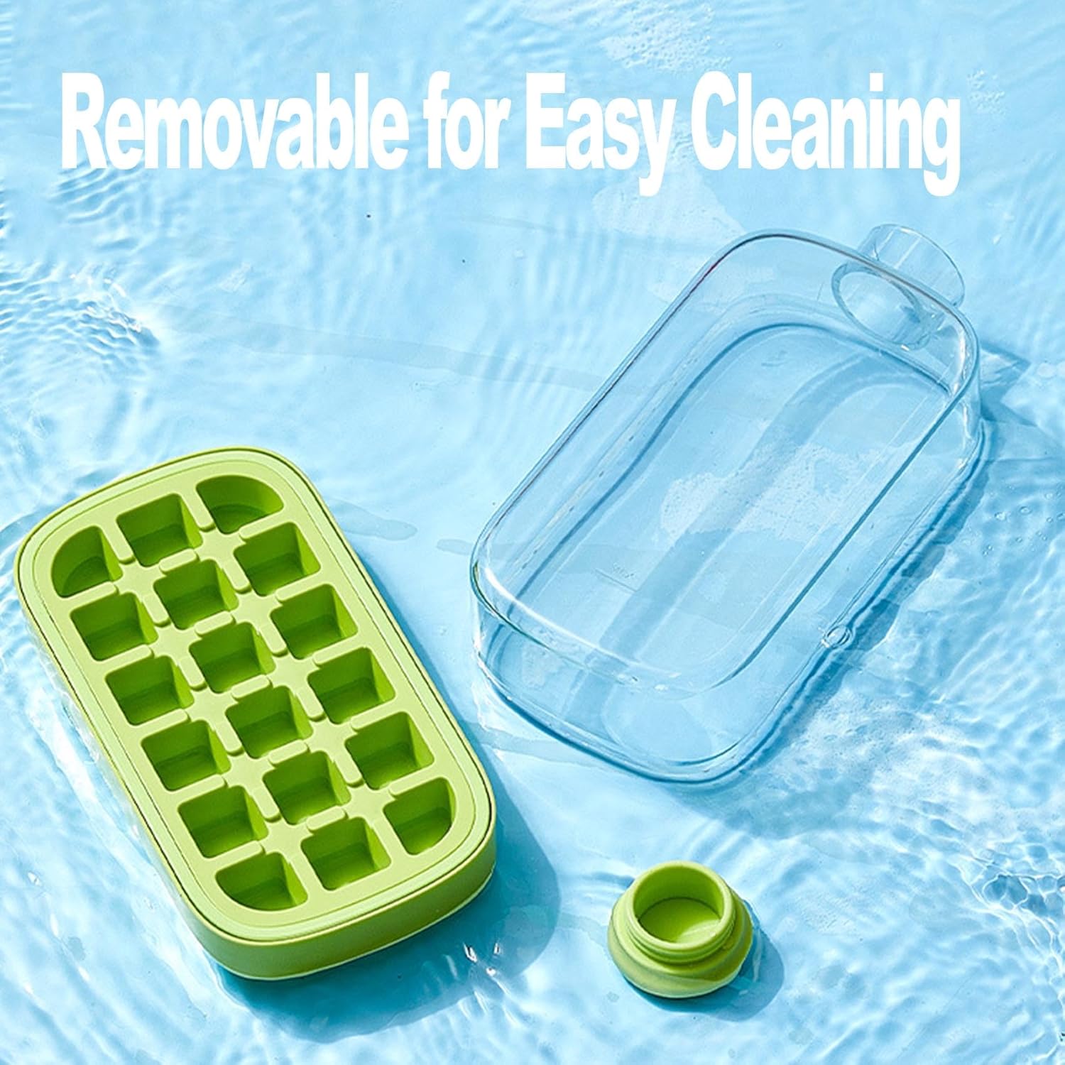 800ml Ice Cube Box with Straw – White / Pink / Green - Image 5