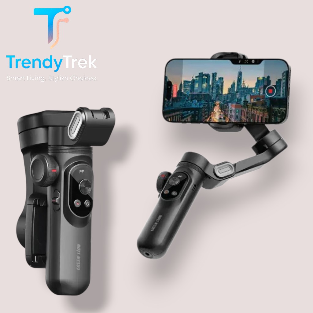 Green Lion New York Gimbal – 3-Axis Stabilizer with Smart Face Tracking – Black - Image 2