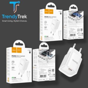 Hoco C146A Charm PD20W Wall Charger EU Set – USB-C to C / USB-C to Lightning