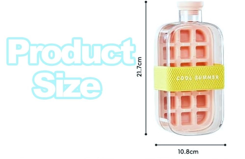800ml Ice Cube Box with Straw – White / Pink / Green - Image 7