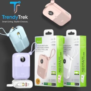 BAVIN PC1089S 10000mAh Mini Flash Powerbank – Fast Charging with Built-In iOS & Type-C Cables (22.5W)