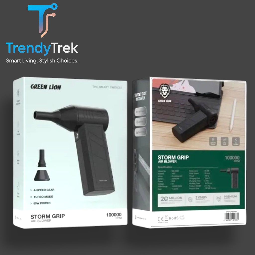 Green Lion Storm Grip Air Blower – 85W | 100,000 RPM