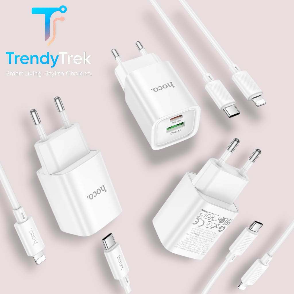 Hoco C149A Charm PD30W + QC3.0 Dual Port Mini Wall Charger EU Set - Image 3