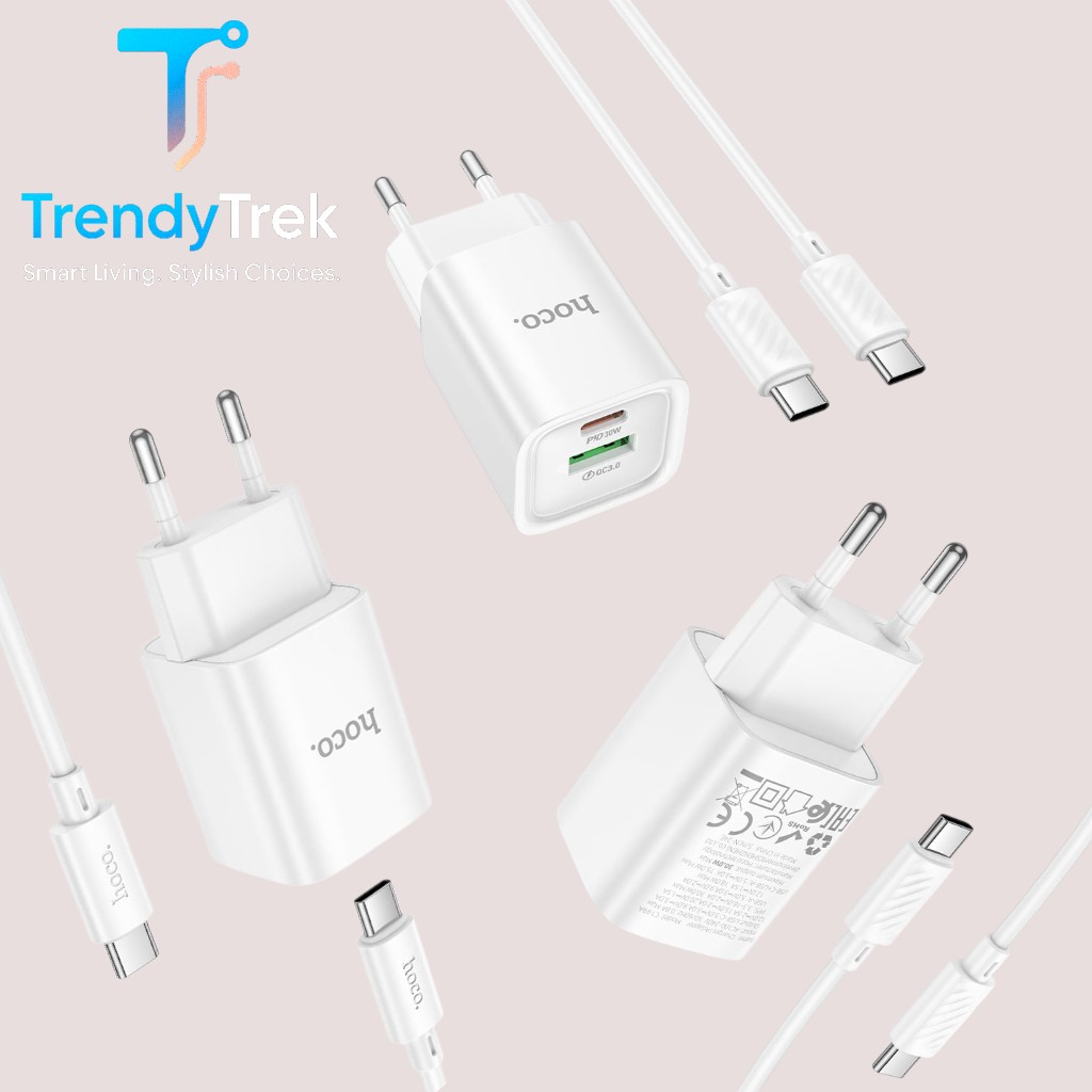 Hoco C149A Charm PD30W + QC3.0 Dual Port Mini Wall Charger EU Set - Image 2