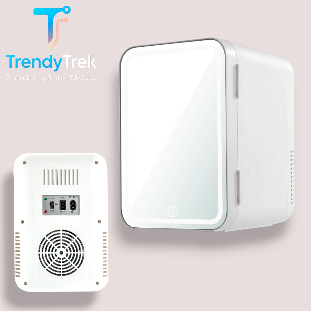 XO CZ015 Home & Car Refrigerator with LED Mirror – White - Image 2