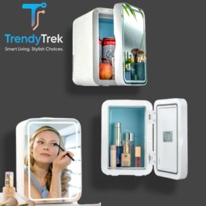 XO CZ015 Home & Car Refrigerator with LED Mirror – White