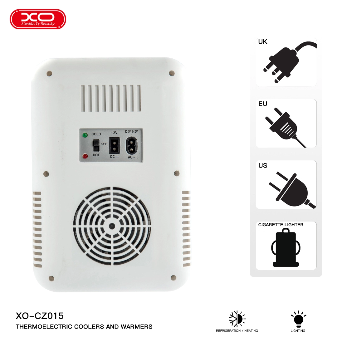 XO CZ015 Home & Car Refrigerator with LED Mirror – White - Image 3