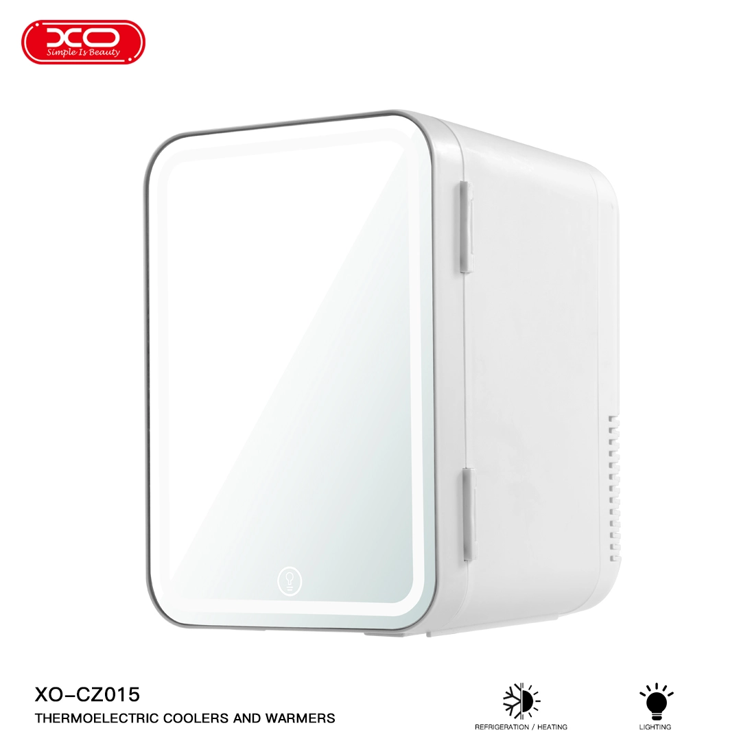 XO CZ015 Home & Car Refrigerator with LED Mirror – White - Image 4