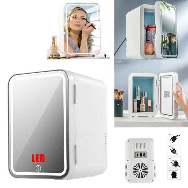 XO CZ015 Home & Car Refrigerator with LED Mirror – White - Image 6