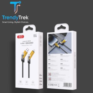 XO 4-in-1 Braided Charging Data Cable – 60W Fast Charging (Model NB283)