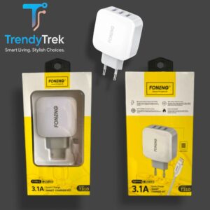 Foneng 3-Port USB Charger Kit T310 – USB (3x) + USB-to-Type-C Cable