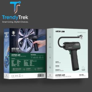 Green Lion Hyper Air Portable Tire Inflator – Black