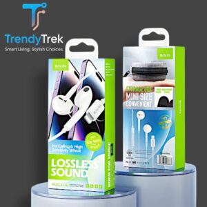 BAVIN HX860 Hi-Fi Wired Earphones for iPhone (Lightning) – White (1.2m) + Free Storage Pouch