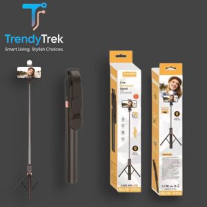 Plokama LIVE-K9 LED Live Broadcast Stand (1.7m) – Selfie Stick Tripod with Remote