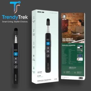 Green Lion Wireless Presenter with Retractable Pointer – Black