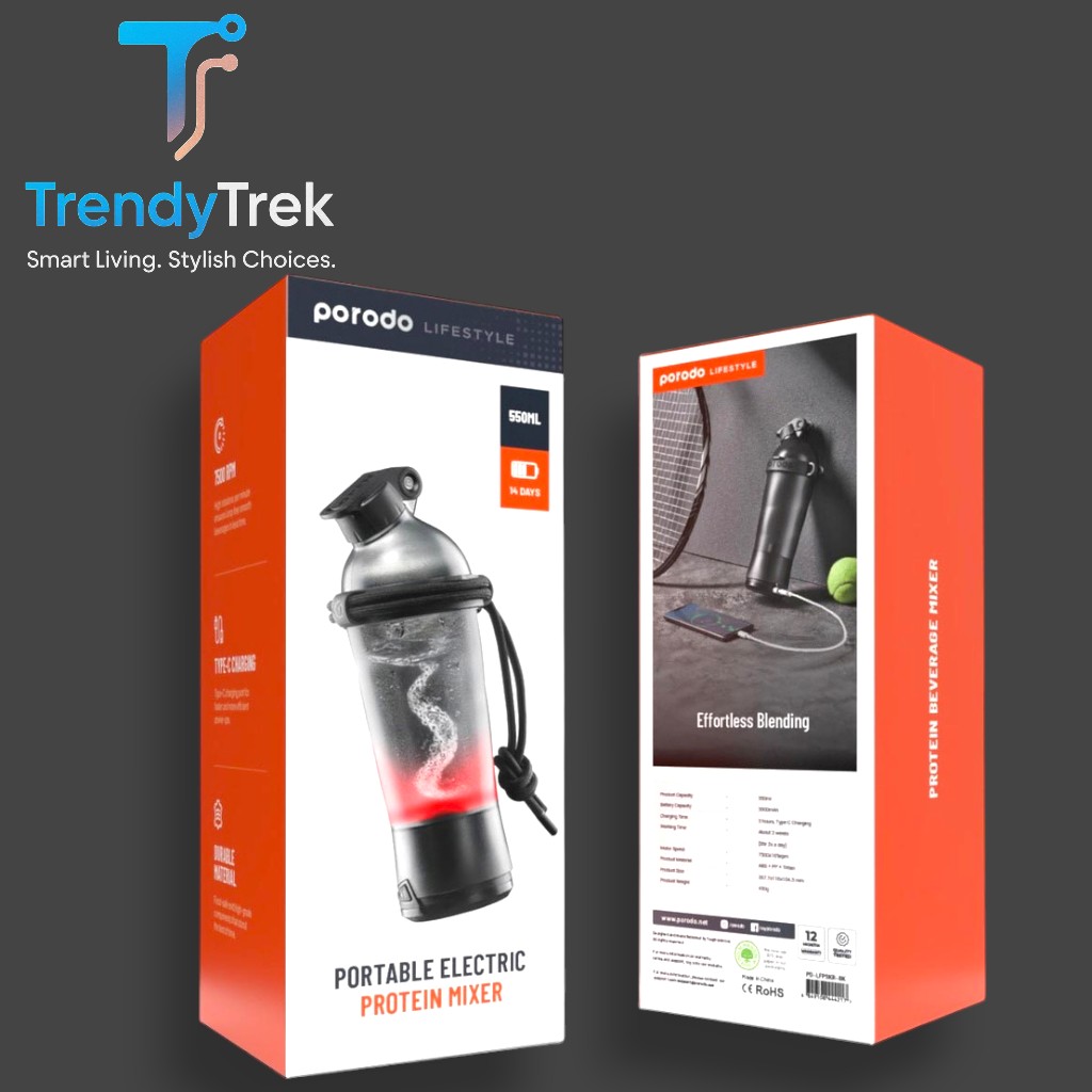 Porodo LifeStyle Portable Electric Protein Mixer – Black