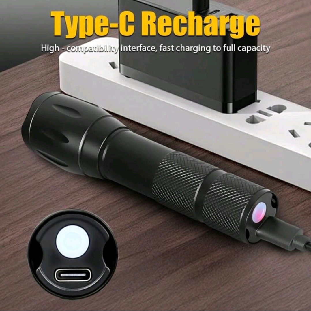 Alloy UV 395nm Detection Flashlight (Type-C Rechargeable) – Black - Image 6