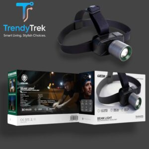 Green Lion Beam Light Rechargeable Headlamp – Black