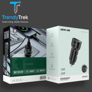 Green Lion RoadVolt Car Charger PD + QC 60W – Black