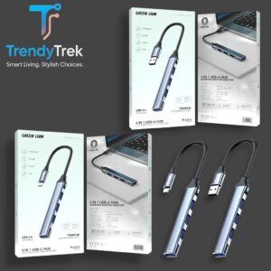 Green Lion 4-In-1 USB Hub – Docking Station Adapter - Black