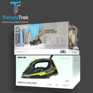 Green Lion Essential Care Steam Iron 2200W - Black and Green