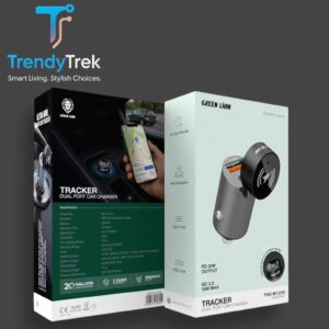 Green Lion Tracker Dual Port Car Charger – Black