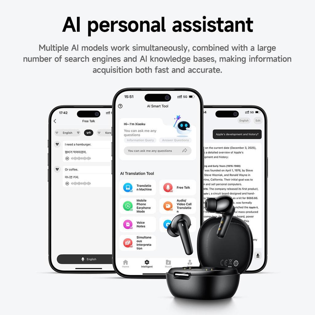 Hoco EQ100 Intelligent AI Translation Headset (App) - Image 8