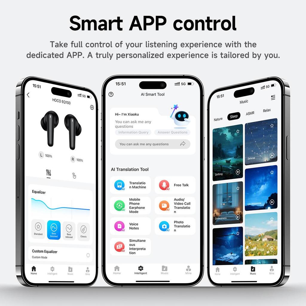 Hoco EQ100 Intelligent AI Translation Headset (App) - Image 9