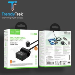 Hoco AC33 Win 1-Position Desktop Socket (EU/GER) - Black