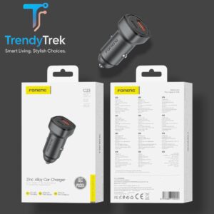 Foneng C23 A+C 2-Port Zinc Alloy Car Charger (30W)