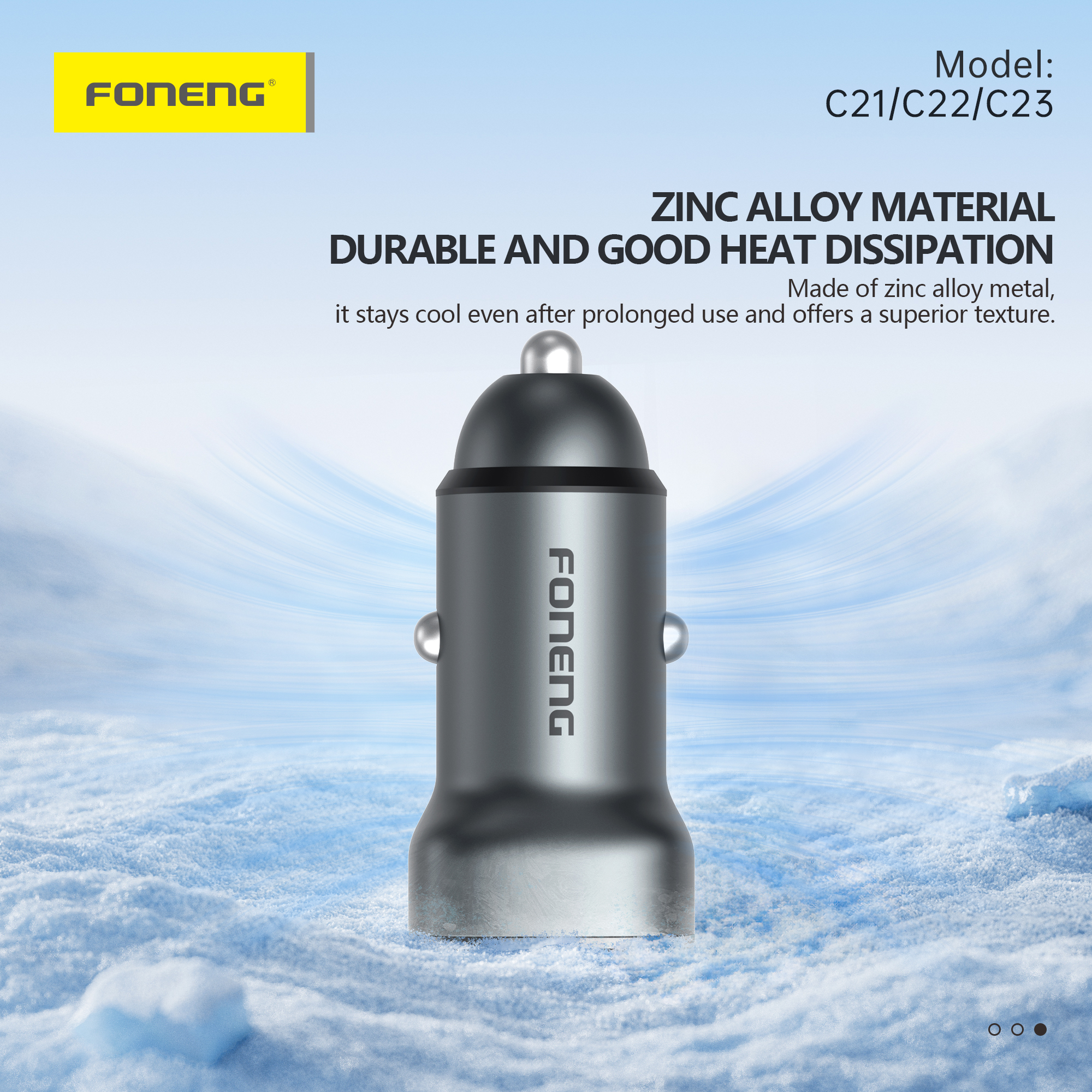 Foneng C23 A+C 2-Port Zinc Alloy Car Charger (30W) - Image 5