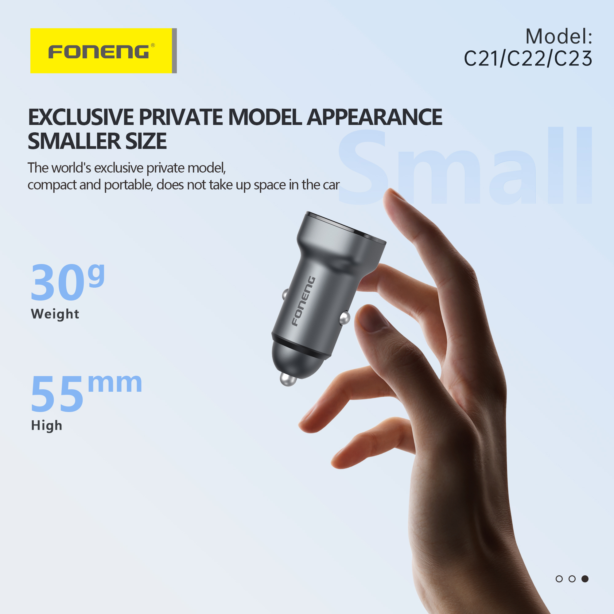 Foneng C23 A+C 2-Port Zinc Alloy Car Charger (30W) - Image 6