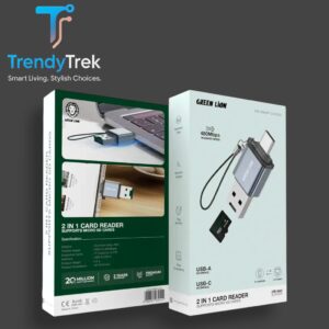 Green Lion 2-in-1 USB-A & USB-C Card Reader for Micro SD (TF) Cards – Gray