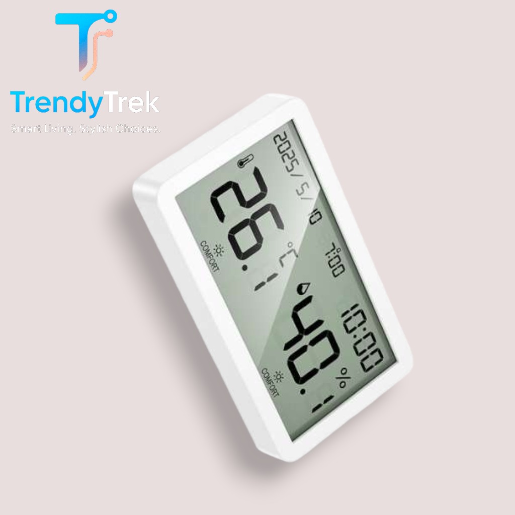 Hoco HX42 5-in-1 High Precision Thermo-Hygrometer Alarm Clock - White - Image 4