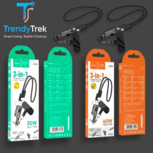 Hoco X126 3-in-1 Charging Cable with Phone Holder & Lanyard – 35cm