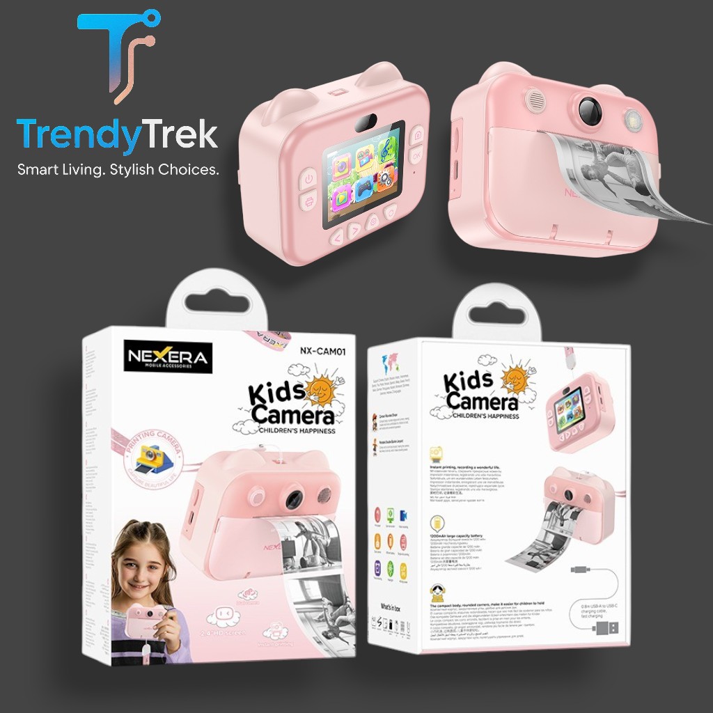 Nexera NX-CAM01 Dual Camera Kids Instant Printing Camera - Pink