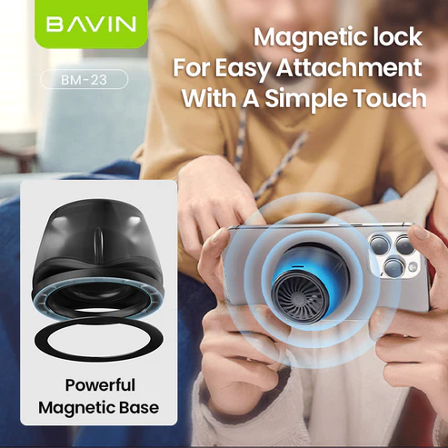 Bavin BM-23 Mini Magnetic Stereo Bluetooth Speaker – Black - Image 4